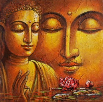  agua lienzo - Cabeza de Buda sobre el agua Budismo